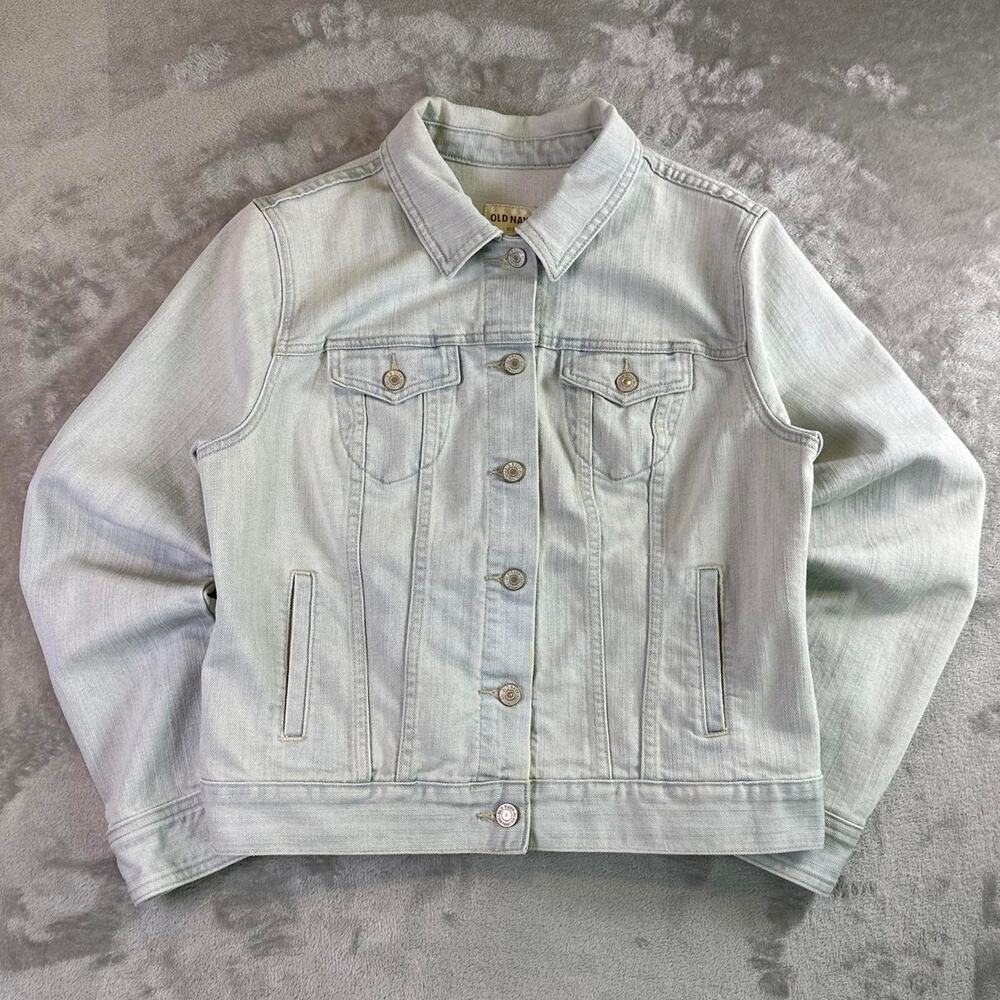 Old Navy Light Wash Denim Jacket Women’s Large Trucker Style Classic Casual